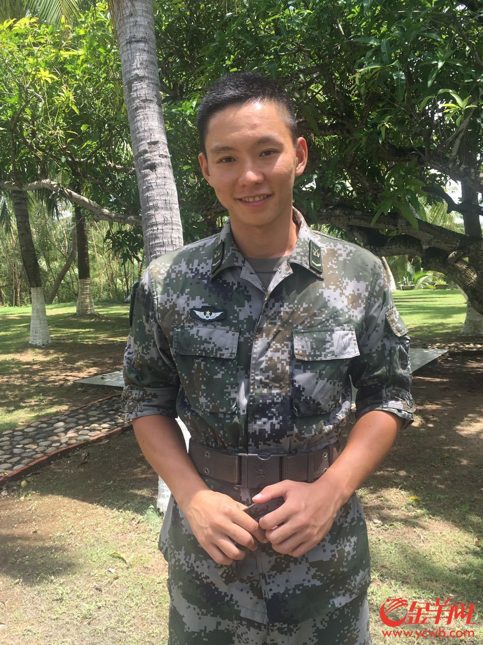 廣東揭陽籍年輕陸軍海防戰(zhàn)士張峰銘。區(qū)健妍攝（備注：這張放在導(dǎo)語下）