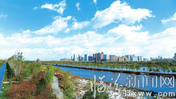 雨雪過(guò)后 臨汾汾河公園再現(xiàn)藍(lán)天碧水